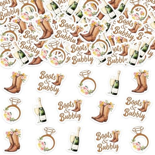 Sursurprise Stiefel und sprudelnde Brautparty-Dekorationen, 200 Stück Stiefel und sprudelndes Konfetti für Tisch, Champagner, Cowgirl, Western-Land, Hochzeit, Junggesellinnenabschied, Verlobung, Sursurprise Stiefel und sprudelnde Brautparty-Dekorationen, 200 Stück Stiefel und sprudelndes Konfetti für Tisch, Champagner, Cowgirl, Western-Land, Hochzeit, Junggesellinnenabschied, Verlobung, von Sursurprise