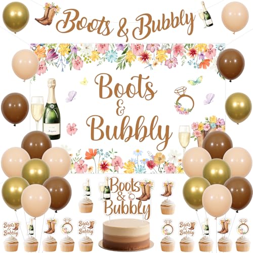 Sursurprise Stiefel und sprudelnde Brautparty-Dekorationen, Stiefel und sprudelnde Kulisse Banner, Kuchendekoration, Luftballons für Hochzeit, Verlobung, Junggesellinnenabschied, Zubehör Sursurprise Stiefel und sprudelnde Brautparty-Dekorationen, Stiefel und sprudelnde Kulisse Banner, Kuchendekoration, Luftballons für Hochzeit, Verlobung, Junggesellinnenabschied, Zubehör von Sursurprise