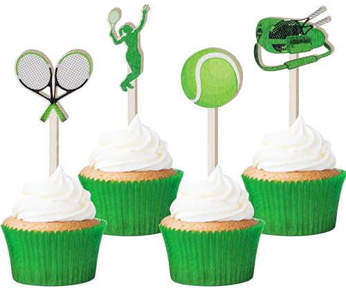 Sursurprise Tennis-Cupcake-Topper aus Holz für Tennis-Party-Dekorationen, Geburtstag, Babyparty, Sport, Partyzubehör, 16 Stück Sursurprise Tennis-Cupcake-Topper aus Holz für Tennis-Party-Dekorationen, Geburtstag, Babyparty, Sport, Partyzubehör, 16 Stück von Sursurprise