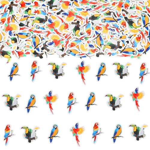 Sursurprise Tropische Vögel Dekorationen, 200Pcs Hawaiianischer Papagei Konfetti für Tisch, Sommer Strand Luau Regenwald Party Supplies von Sursurprise