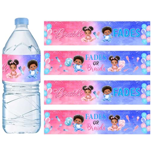 Sursurprise Verblasst oder Zöpfe, Geschlechtsoffenbarungsdekorationen, 32 Stück, verblasst oder geflochten, Wasserflaschen-Etiketten für Jungen oder Mädchen, Geschlechtsoffenbarung, Party, Babyparty Sursurprise Verblasst oder Zöpfe, Geschlechtsoffenbarungsdekorationen, 32 Stück, verblasst oder geflochten, Wasserflaschen-Etiketten für Jungen oder Mädchen, Geschlechtsoffenbarung, Party, Babyparty von Sursurprise