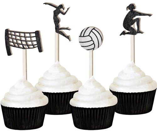 Sursurprise Volleyball-Cupcake-Topper, Volleyball-Kuchenaufsätze aus Holz für Volleyball-Party-Dekorationen, Geburtstag, Babyparty, Sport, Partyzubehör, 16 Stück Sursurprise Volleyball-Cupcake-Topper, Volleyball-Kuchenaufsätze aus Holz für Volleyball-Party-Dekorationen, Geburtstag, Babyparty, Sport, Partyzubehör, 16 Stück von Sursurprise