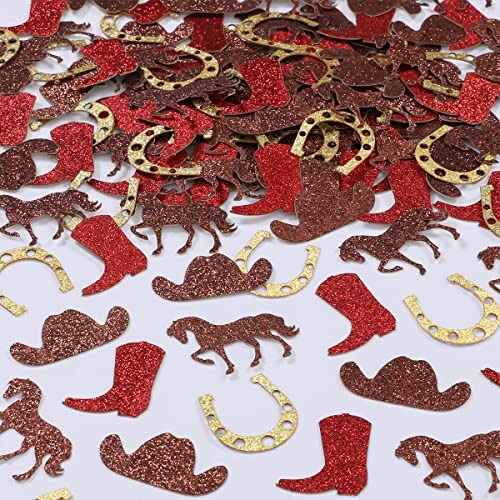 Sursurprise Western Konfetti, 200 Pack Glitter Cowboyhut Stiefel Pferd Hufeisen Tabelle Streuung für Jungen Geburtstag Party Supplies Baby Dusche Dekorationen Sursurprise Western Konfetti, 200 Pack Glitter Cowboyhut Stiefel Pferd Hufeisen Tabelle Streuung für Jungen Geburtstag Party Supplies Baby Dusche Dekorationen von Sursurprise