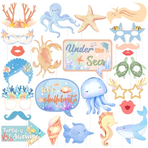 Sursurprise unter dem Meer Foto Requisiten, 24Pcs Ozean Foto Requisiten, Meer-Tier-Fotostand Requisiten, Ozean Themed Party Dekorationen unter dem Meer Party-Zubehör für Geburtstag Baby-Dusche Sursurprise unter dem Meer Foto Requisiten, 24Pcs Ozean Foto Requisiten, Meer-Tier-Fotostand Requisiten, Ozean Themed Party Dekorationen unter dem Meer Party-Zubehör für Geburtstag Baby-Dusche von Sursurprise