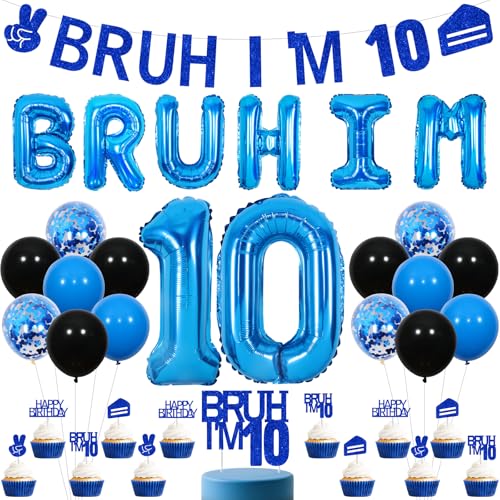 Sursurprsie BRUH It's My 10th Birthday Decorations Blue Bruh I'm 10 Banner Balloon Cake Topper Cupcake Toppers Bro I'm 10 Decor Funny 10 Years Old Birthday Party Supplies Sursurprsie BRUH It's My 10th Birthday Decorations Blue Bruh I'm 10 Banner Balloon Cake Topper Cupcake Toppers Bro I'm 10 Decor Funny 10 Years Old Birthday Party Supplies von Sursurprise