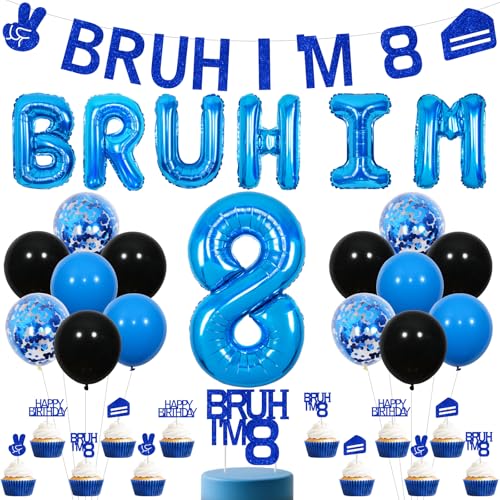 Sursurprsie BRUH It's My 8th Birthday Decorations Blue Bruh I'm 8 Banner Balloon Cake Topper Cupcake Toppers Bro I'm 8 Decor Funny 8 Years Old Birthday Party Supplies Sursurprsie BRUH It's My 8th Birthday Decorations Blue Bruh I'm 8 Banner Balloon Cake Topper Cupcake Toppers Bro I'm 8 Decor Funny 8 Years Old Birthday Party Supplies von Sursurprise