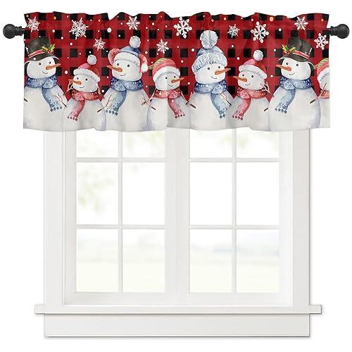 Surwin Bistrogardine Coffee Break Scheibengardine Küchengardine mit Rote Weihnachten Motiven, Kurzgardine Wohnzimmer Landhaus Càfe Gardinen Moderne Kurz Vorhang (g,137x45cm) von Surwin