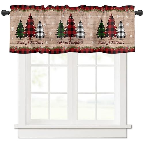 Surwin Bistrogardine Coffee Break Scheibengardine Küchengardine mit Rote Weihnachten Motiven, Kurzgardine Wohnzimmer Landhaus Càfe Gardinen Moderne Kurz Vorhang (h,137x45cm) von Surwin