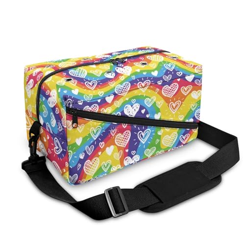 Surwin Garn Aufbewahrung Tasche, Regenbogen Drucken Handarbeitstasche Häkeln Wolltasche Aufbewahrung mit Schultergurt Stricken Aufbewahrungstasche Tasche Stricken Aufbewahrung (Karikatur) von Surwin