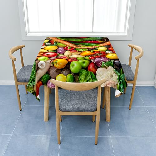 Surwin Tischdecke Abwaschbar, Gemüse Serie Abwischbare Tischdecke, Quadratisch Tischtuch für Dekoration, Gartentischdecke für Bankett Garten Party (Kartoffel,120x120cm) von Surwin