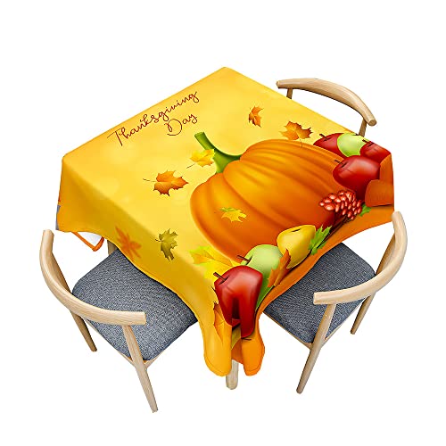 Surwin Tischdecke Abwaschbar, Kürbis Drucke Abwischbare Tischdecke mit Lotuseffekt, 3D Quadratisch Tischtuch für Dekoration, Gartentischdecke für Bankett Garten (Äpfel,90x90cm) von Surwin