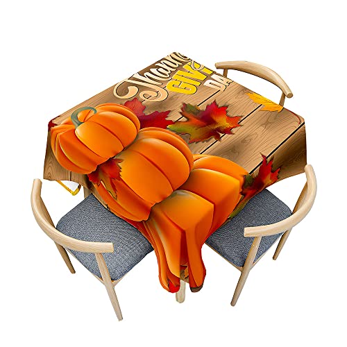 Surwin Tischdecke Abwaschbar, Kürbis Drucke Abwischbare Tischdecke mit Lotuseffekt, 3D Quadratisch Tischtuch für Dekoration, Gartentischdecke für Bankett Garten (Ahornblatt,150x150cm) von Surwin