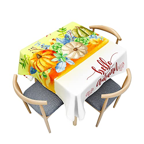 Surwin Tischdecke Abwaschbar, Kürbis Drucke Abwischbare Tischdecke mit Lotuseffekt, 3D Quadratisch Tischtuch für Dekoration, Gartentischdecke für Bankett Garten (Blatt,180x180cm) von Surwin