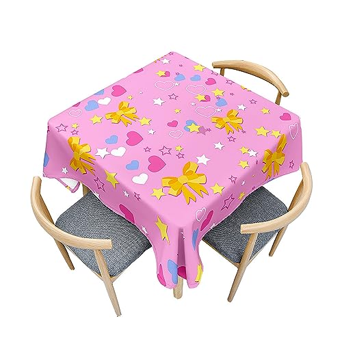 Surwin Tischdecke Abwaschbar, Muster der Bogen Abwischbare Tischdecke mit Lotuseffekt, 3D Quadratisch Tischtuch für Dekoration, Gartentischdecke für Bankett Garten (Gelb,150x150cm) von Surwin