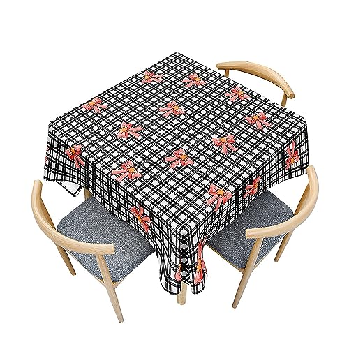 Surwin Tischdecke Abwaschbar, Muster der Bogen Abwischbare Tischdecke mit Lotuseffekt, 3D Quadratisch Tischtuch für Dekoration, Gartentischdecke für Bankett Garten (Kariert,200x200cm) von Surwin