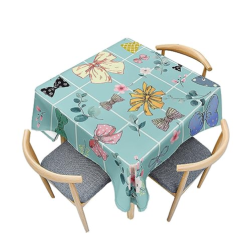 Surwin Tischdecke Abwaschbar, Muster der Bogen Abwischbare Tischdecke mit Lotuseffekt, 3D Quadratisch Tischtuch für Dekoration, Gartentischdecke für Bankett Garten (Krawatte,150x150cm) von Surwin