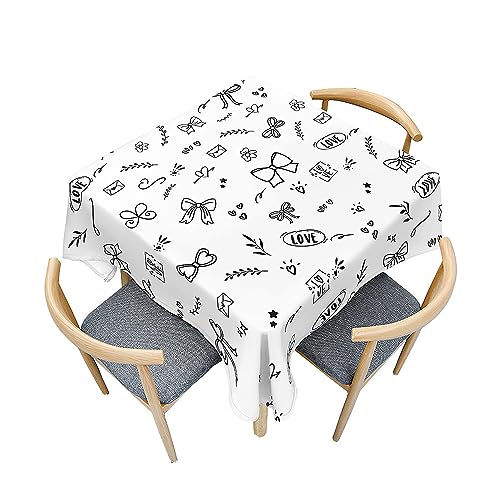 Surwin Tischdecke Abwaschbar, Muster der Bogen Abwischbare Tischdecke mit Lotuseffekt, 3D Quadratisch Tischtuch für Dekoration, Gartentischdecke für Bankett Garten (Skizze,150x150cm) von Surwin