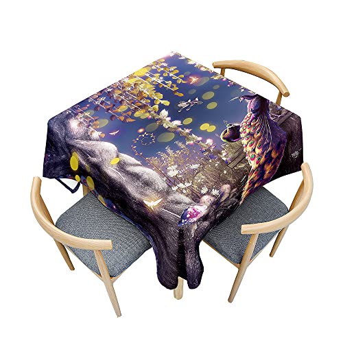 Surwin Tischdecke Abwaschbar, Tier Druck Abwischbare Tischdecke mit Lotuseffekt, 3D Quadratisch Tischtuch für Dekoration, Gartentischdecke für Bankett Garten (Gänseblümchen,60x60cm) von Surwin