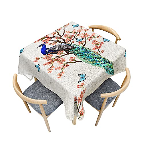 Surwin Tischdecke Abwaschbar, Tier Druck Abwischbare Tischdecke mit Lotuseffekt, 3D Quadratisch Tischtuch für Dekoration, Gartentischdecke für Bankett Garten (Grau,90x90cm) von Surwin