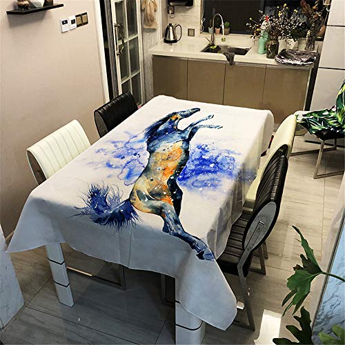Surwin Tischdecke Tischtuch Pflegeleicht Abwaschbar Schmutzabweisend Tischwäsche (Blaues Aquarell,100x140cm) von Surwin