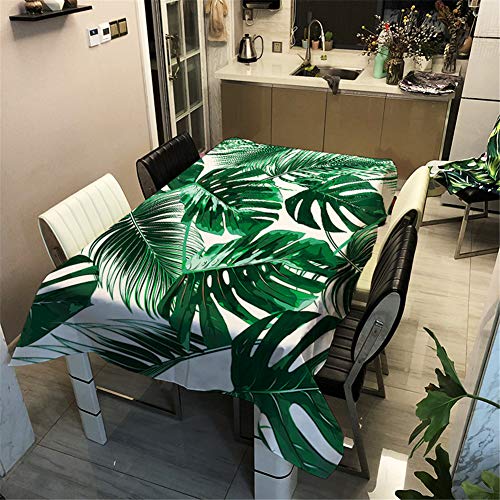 Surwin Tischdecke Tischtuch Pflegeleicht Abwaschbar Schmutzabweisend Tischwäsche (Monstera 2,100x140cm) von Surwin