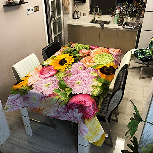 Surwin Tischdecke Tischtuch Pflegeleicht Abwaschbar Schmutzabweisend Tischwäsche (Sonnenblume,100x140cm) von Surwin