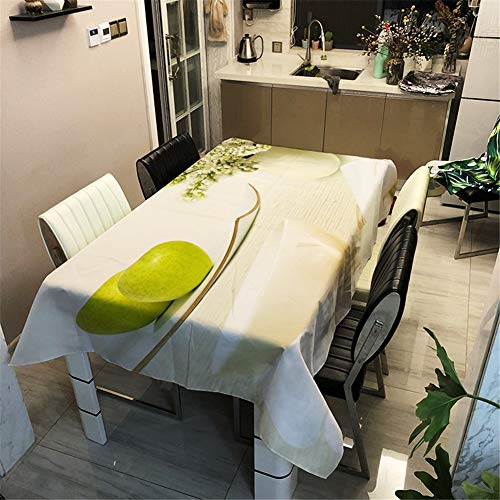 Surwin Tischtuch Drucken Tischdecke, Rechteckige Tischdecke Fleckschutz Pflegeleicht Abwaschbar Wählbar für Home Küche Dekoration (Grüner Apfel,100x140cm) von Surwin