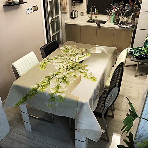 Surwin Tischtuch Drucken Tischdecke, Rechteckige Tischdecke Fleckschutz Pflegeleicht Abwaschbar Wählbar für Home Küche Dekoration (Jasmin,140x160cm) von Surwin