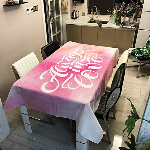 Surwin Tischtuch Drucken Tischdecke, Rechteckige Tischdecke Fleckschutz Pflegeleicht Abwaschbar Wählbar für Home Küche Dekoration (Rosa,140x160cm) von Surwin