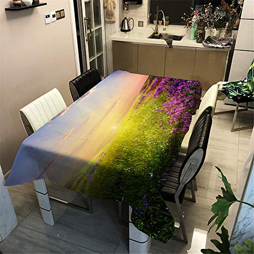 Surwin Wachstuchtischdecke Wachstischdecke Wachstuch Tischdecke abwaschbar für Tischsets Esstische Couchtische Und Küchen (Sonnenuntergang,140x180cm) von Surwin