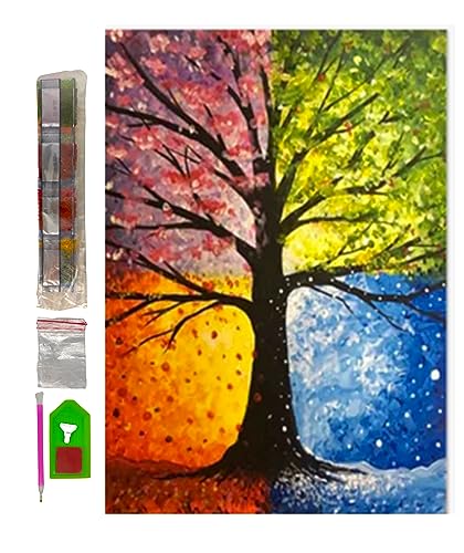 SusggO Diamond Painting Komplett-Set, Diamantmalerei-Set, 30 x 40 cm, Zubehör, DIY 5D, Kreuzstich, Stickerei, Basteln, Dekoration für Zuhause, Wand (Baum, Jahreszeiten) SusggO Diamond Painting Komplett-Set, Diamantmalerei-Set, 30 x 40 cm, Zubehör, DIY 5D, Kreuzstich, Stickerei, Basteln, Dekoration für Zuhause, Wand (Baum, Jahreszeiten) von SusggO