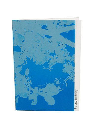 Susi Winter Design & Paper Zweilagige Klappkarte aus Karton und farbig bedrucktem Transparentpapier, Kirschblütenmotiv in Blau von Susi Winter Cards