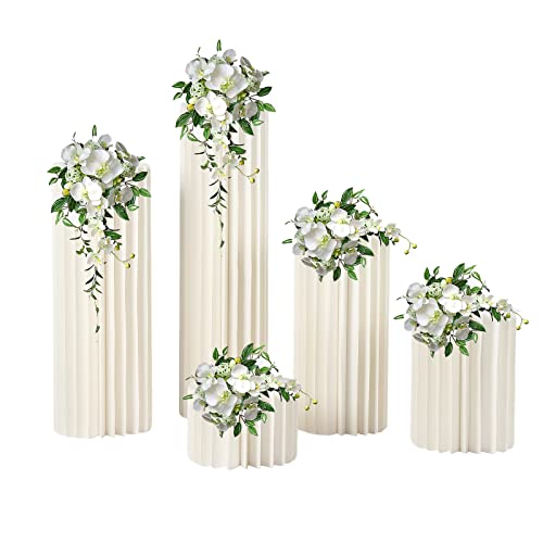 Susoso 5 Stück Karton Blumenständer, 29cm Runde Zylinder Ständer Hochzeit Mittelstücke Karton Vasen Hochzeiten Vasen Set für Hochzeit, Party, Garten Susoso 5 Stück Karton Blumenständer, 29cm Runde Zylinder Ständer Hochzeit Mittelstücke Karton Vasen Hochzeiten Vasen Set für Hochzeit, Party, Garten von Susoso
