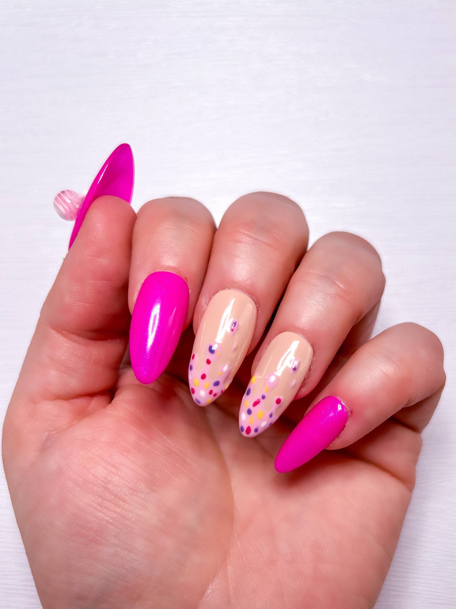 Press On Nails Set - Lollipop Pink Handgefertigte Nägel Fuchsia von SussNails