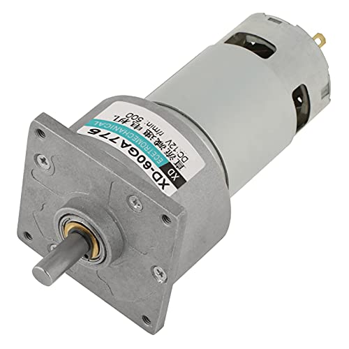 SustVita Mini DC Gear Motor, 12V / 24V 35W Speed Adjustable Motor, Metal Geared Motor with Pure Copper Coil and Reversible Rotation (12v500 reb) von SustVita