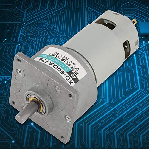 SustVita Mini DC Gear Motor, 12V / 24V 35W Speed Adjustable Motor, Metal Geared Motor with Pure Copper Coil and Reversible Rotation (24V200 rev) von SustVita