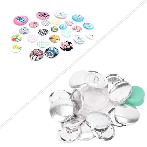 Sustvita Solid Stoff bedeckte Knöpfe, Deckknöpfenkit, DIY -Buttonfahrzeugkits für Wohnkultur, einschließlich Sphire -Werkzeuge und flache Rückenknöpfe (30 mm) von SustVita
