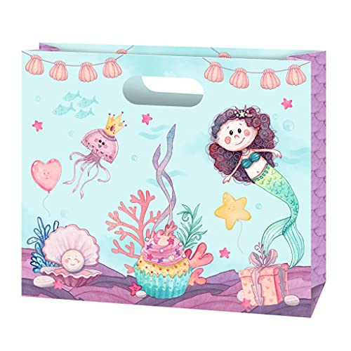 Susy Card 40050577 Partytasche Mermaid Set groß, 1 Stück, Mehrfarbig von Susy Card