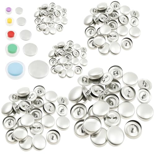100 Stück Selbstbezugs-Knöpfe-Set mit Werkzeugen Aluminiumknöpfe zum Beziehen mit Drahtrückseiten DIY-Stoffbezugsknöpfe-Maker für DIY-Stoff-Wohnungsdekoration Nähen(5 Größen) von Sutowe