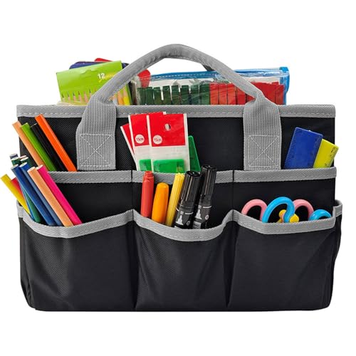 Große Tragetasche für Bastelarbeiten, Oxford-Stoff, Kunstaufbewahrung, Caddy mit Taschen, faltbar, Gartenwerkzeugtasche, Künstler, Schule, Lehrer, Schreibwaren, Organizer-Tasche für Zeichenbuch, von Sutowe