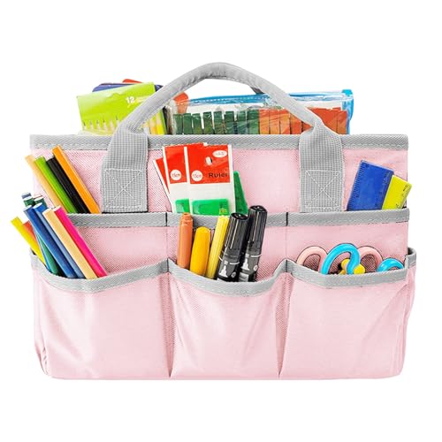 Große Tragetasche für Bastelarbeiten, Oxford-Stoff, Kunstaufbewahrung, Caddy mit Taschen, faltbar, Gartenwerkzeugtasche, Künstler, Schule, Lehrer, Schreibwaren, Organizer für Zeichenbuch, Notizbuch, von Sutowe