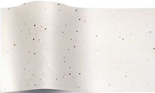 SatinWrap Luxus Seidenpapier Gold auf Weiß Reflexionen Sparkle 5 Blatt von Suttons wrap