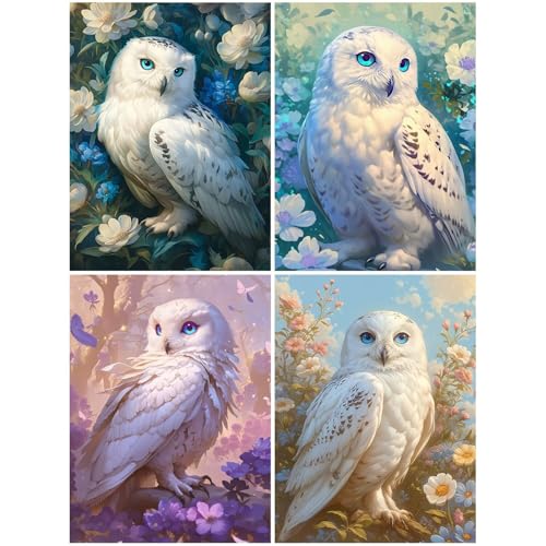4 Stück Diamond Painting Blume 20x30 cm, 5D Diamond Painting Erwachsene DIY Basteln Mädchen 10 Jahre, Bastelset Erwachsene Kinder Edelsteinkunst Mosaikherstellung Set,Dimonds Tier für Dekoration S65-Y von Suuiizaa