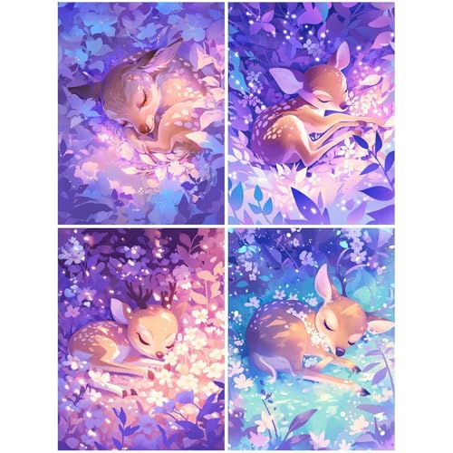 4 Stück Diamond Painting Niedlich 50x70 cm, 5D Diamond Painting Erwachsene DIY Basteln Mädchen 10 Jahre, Bastelset Erwachsene Kinder Edelsteinkunst Mosaikherstellung Set,Dimonds Hirsch für Decor S70-Y 4 Stück Diamond Painting Niedlich 50x70 cm, 5D Diamond Painting Erwachsene DIY Basteln Mädchen 10 Jahre, Bastelset Erwachsene Kinder Edelsteinkunst Mosaikherstellung Set,Dimonds Hirsch für Decor S70-Y von Suuiizaa