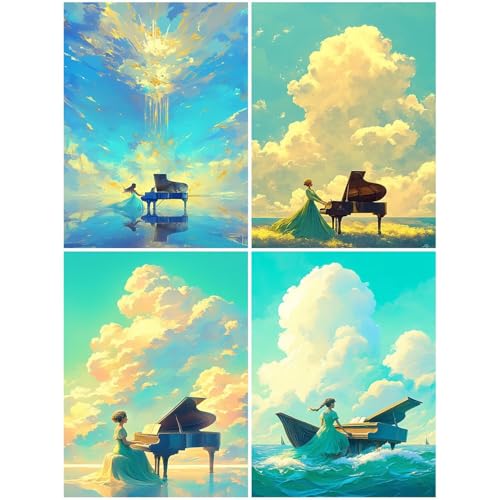 4er Diamond Painting Kinder Prinzessin 50x70 cm 5D Diamond Painting Set für Mädchen 6 DIY Mosaikherstellung Basteln Erwachsene Frauen, Klavier Diamonds für Wohnzimmer, Schlafzimmer, Dekoration S62-Y 4er Diamond Painting Kinder Prinzessin 50x70 cm 5D Diamond Painting Set für Mädchen 6 DIY Mosaikherstellung Basteln Erwachsene Frauen, Klavier Diamonds für Wohnzimmer, Schlafzimmer, Dekoration S62-Y von Suuiizaa