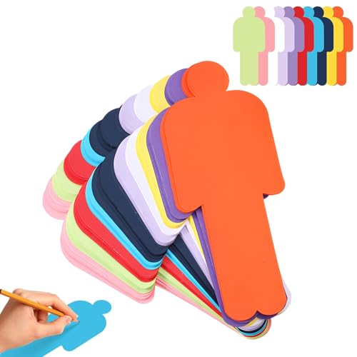 Moderationskarten Set，Suuwwn 150 Stück Mensch Präsentationskarten 10 Farben Karteikarten Moderationskarten Mensch Lernkarten Blanko für Büro Schule Präsentation Vortrag(12 X 8cm) von Suuwwn