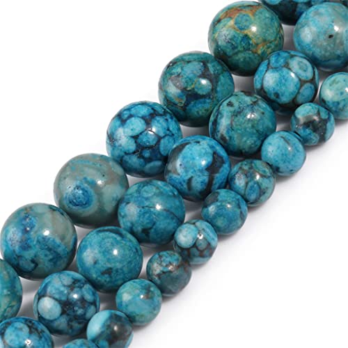Suvoiier Natürliche Blaue Steine, Runde Lose Perlen Für Schmuckherstellung, DIY-Armband-Zubehör, 38,1 cm von Suvoiier
