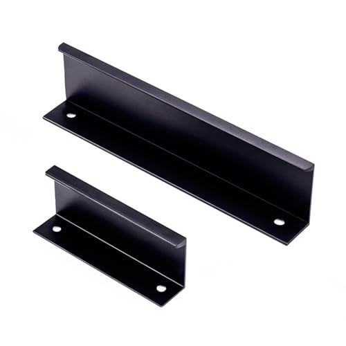 Schrankgriffe Schwarz, 2 Stück Metall Möbelgriffe Knöpfe, Küche Bad Garage Schubladengriffe, Verdeckte Türgriffe, Scheunentor Griff, Griffe Möbel Mit Schrauben,Black-80mm/3.1in von Suwooy