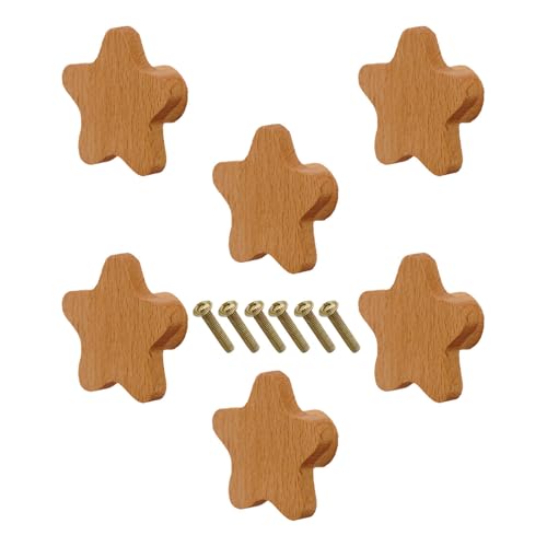 Schubladengriffe Aus Holz, 6 Stück Möbelgriffe Knöpfe, Sterne, Mond, Wolken Cartoon Zieht Griffe Griffe Möbel, Schrankgriffe Mit Schrauben, Kinderzimmer Handgriff,Star Schubladengriffe Aus Holz, 6 Stück Möbelgriffe Knöpfe, Sterne, Mond, Wolken Cartoon Zieht Griffe Griffe Möbel, Schrankgriffe Mit Schrauben, Kinderzimmer Handgriff,Star von Suwooy