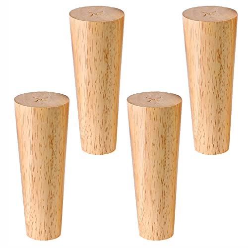 Suwooy 4 Stuck Möbelfüße Holz, Sofabeine, Ersatz Möbelbeine, Schrankbeine, Couch Tischbeine, Schreib Tischfüße, Bettbeine, Möbelfüsse Mit Schrauben Und Schutzpolster,Wooden-10cm/3.9in von Suwooy